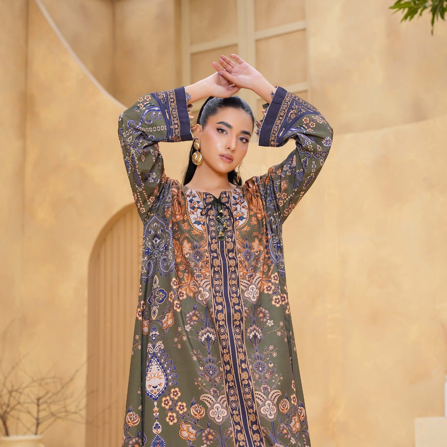 RANG-E-BAHAR Printed Two-Piece Long Kurta and Trouser Set