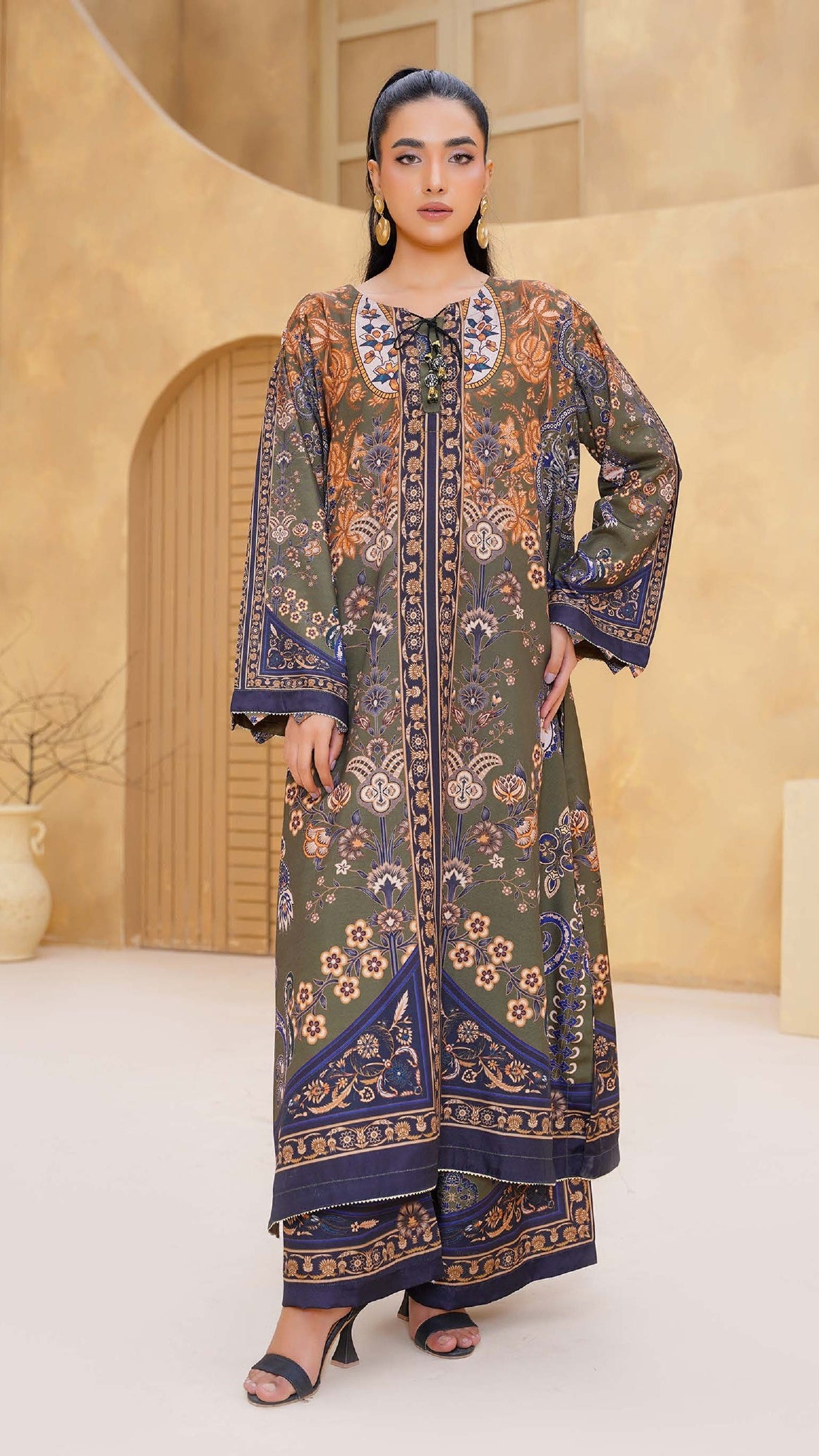 RANG-E-BAHAR Printed Two-Piece Long Kurta and Trouser Set