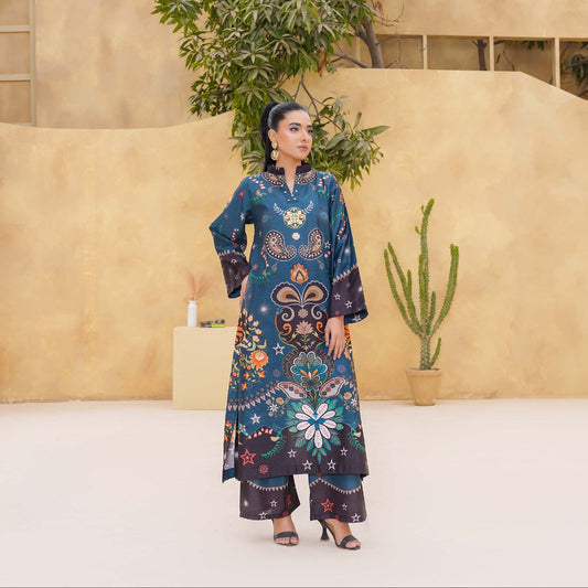 RANG-E-BAHAR Printed Two-Piece Long Kurta and Trouser Set